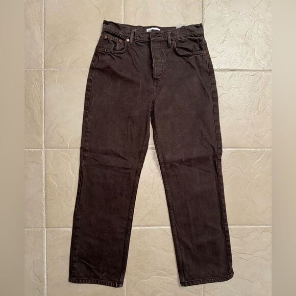 ZARA Brown Button Close Mom Jeans size 8 - Picture 1 of 5